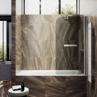 Шторка на ванну MaybahGlass MGV-765-5 40см хром матовый